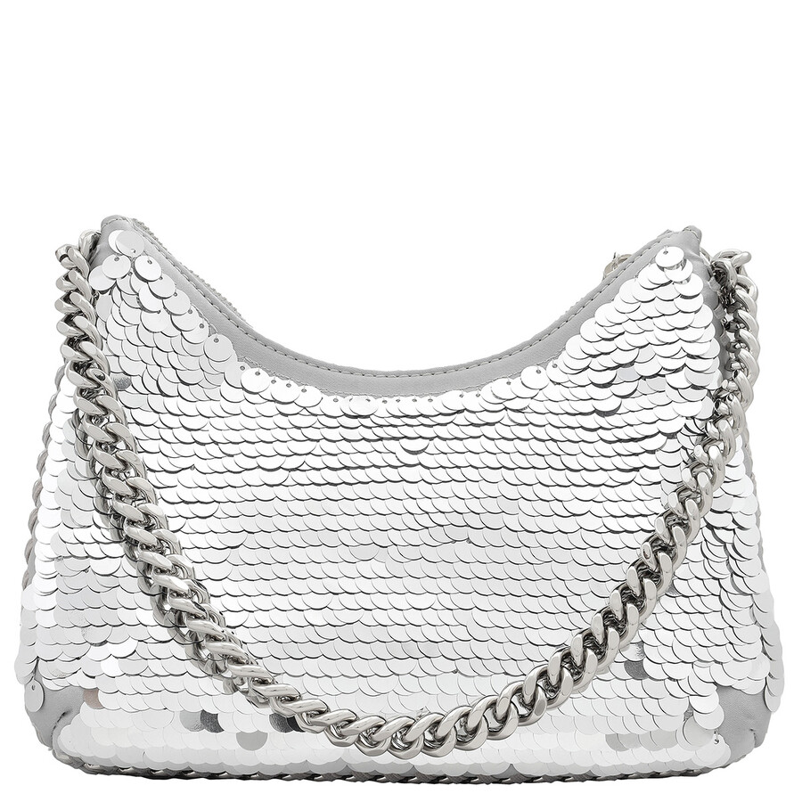 Stella Mccartney Woman Handbag Silver Size - Polyester, Polyurethane In Silver Tone