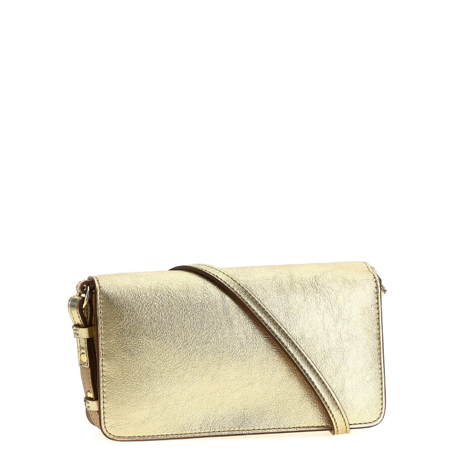 Stella Mccartney Fold-over Top Shoulder Bag In Gold Tone