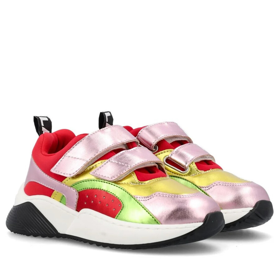 Stella Mccartney Girls Colorblock Metallic Touch-strap Sneakers
