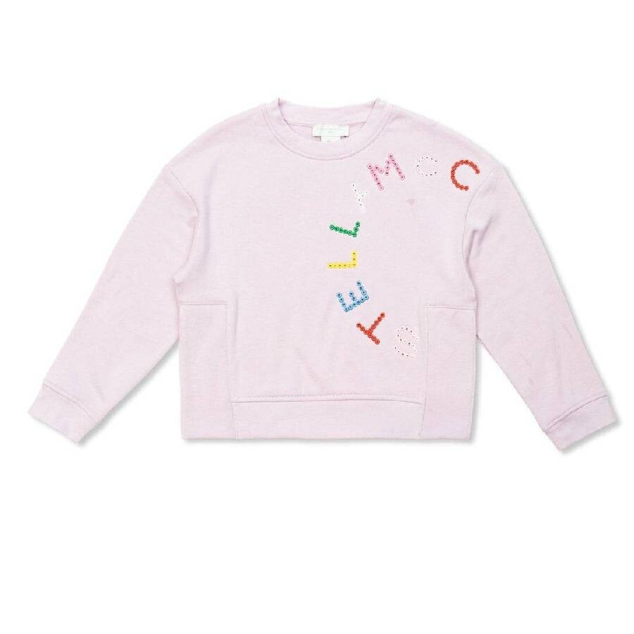 Stella Mccartney Girls Embroidered Logo Printed Sweatshirt In Purple