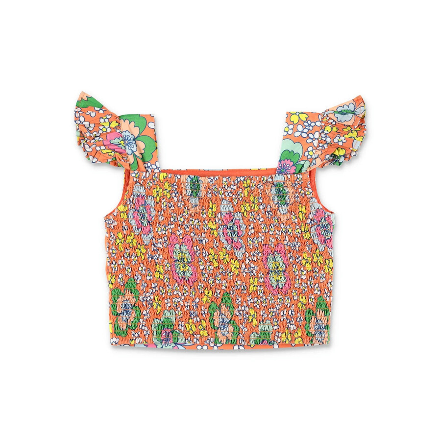 Stella Mccartney Girls Floral Print Ruffled Top