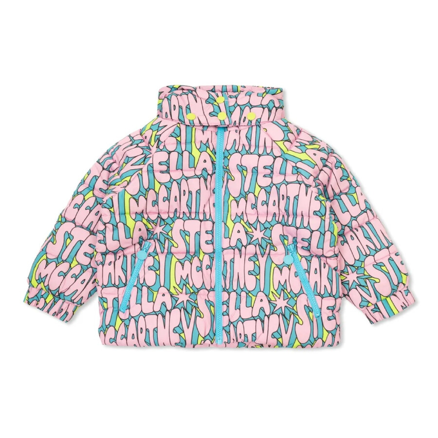 Girls Logo Printed Hooded Jacket