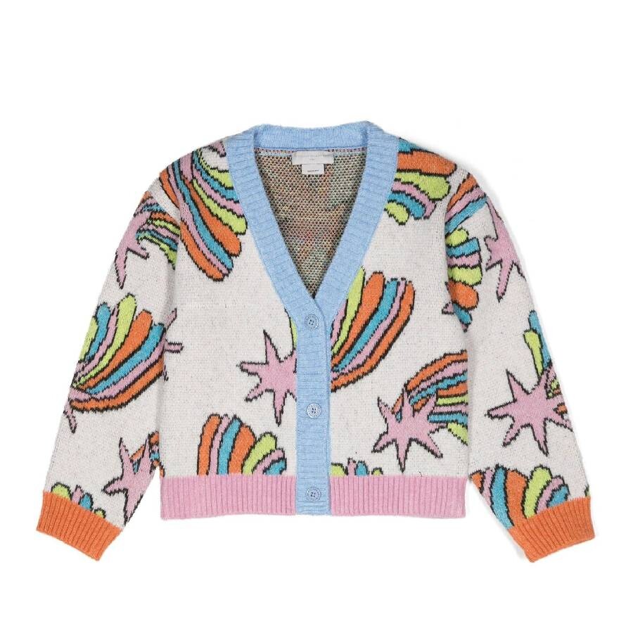 Girls Multi-Color Knitted Cardigan