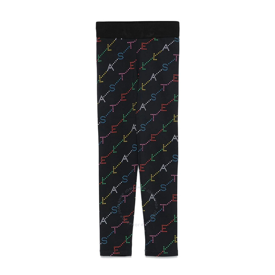 Girls Multicolor Logo Print Leggings