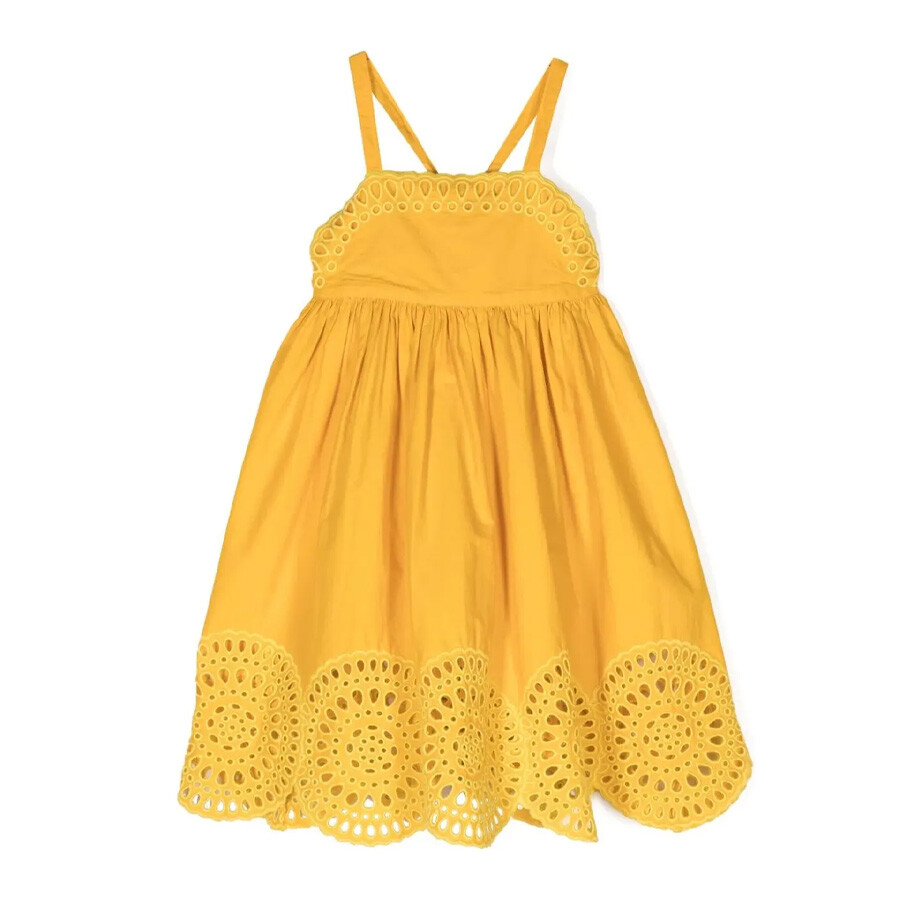 Girls Popeline Broderie Anglaise Dress