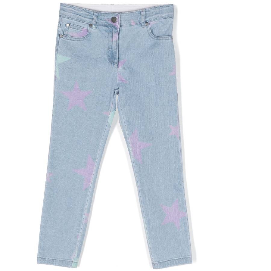 Girls Star-Print Cotton Jeans