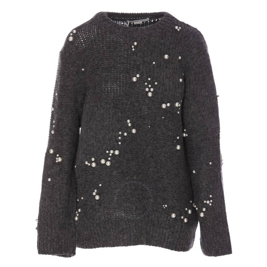 STELLA MCCARTNEY STELLA MCCARTNEY GREY PEARL EMBROIDERED OVERSIZED JUMPER