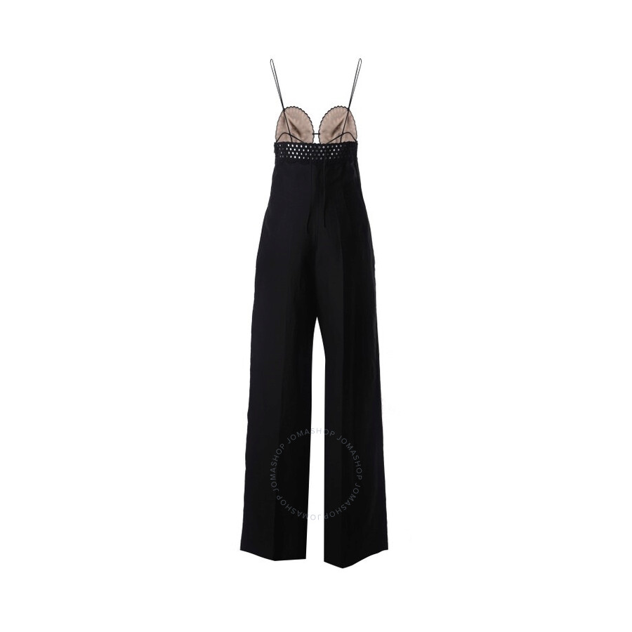 Stella Mccartney Broderie Anglaise Bustier Jumpsuit In Black