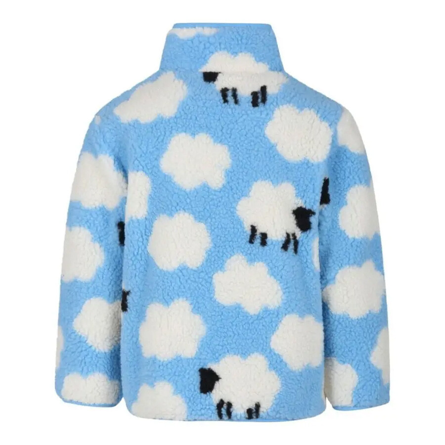 Stella Mccartney Kids Fleece Sheep Print Jacket In Blue