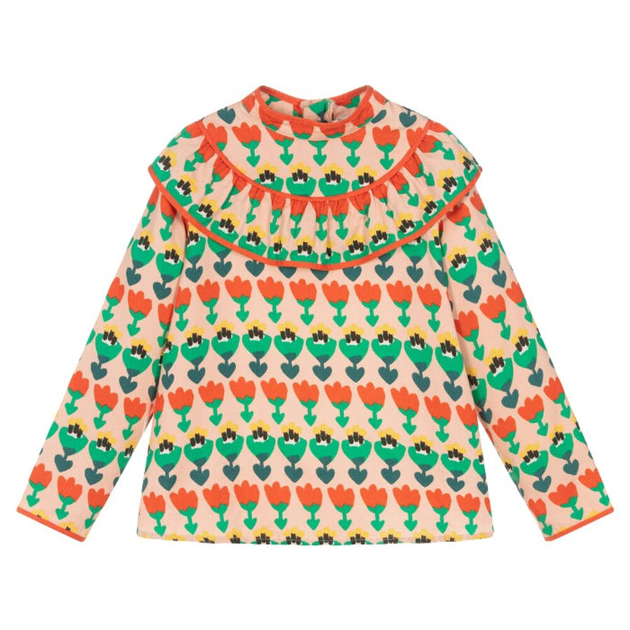 Kids Frill Shirt Multicolour Tulip Print