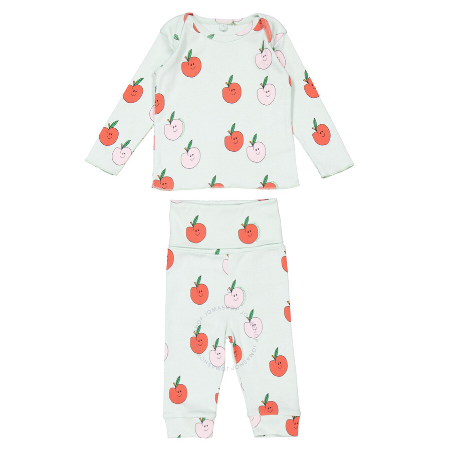 Stella Mccartney Kids Graphic Apple Print Long Sleeve Pajama Set