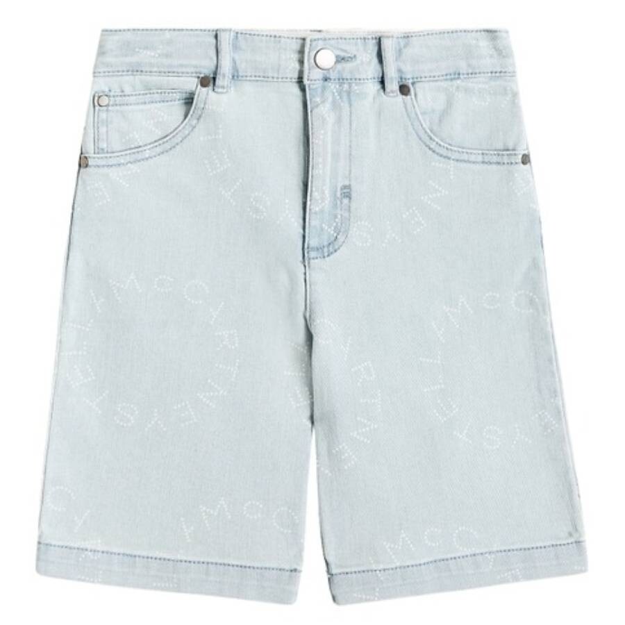 Kids Logo Print Denim Shorts