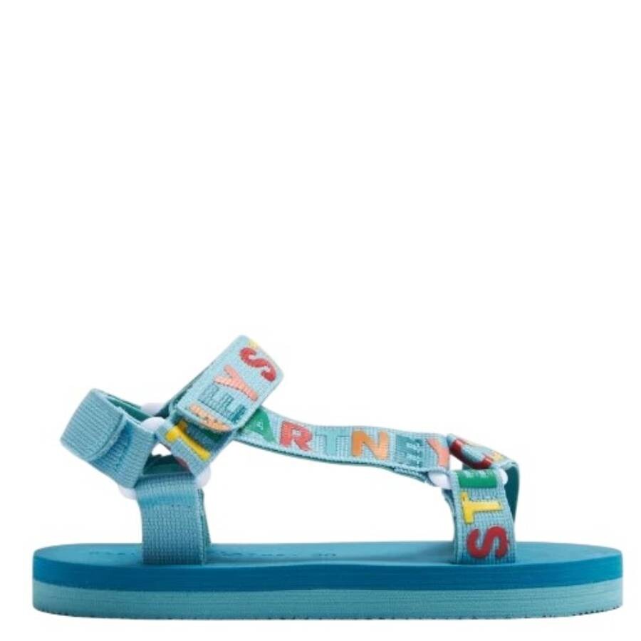 Stella Mccartney Tech Sandals W/ Logo In Blue