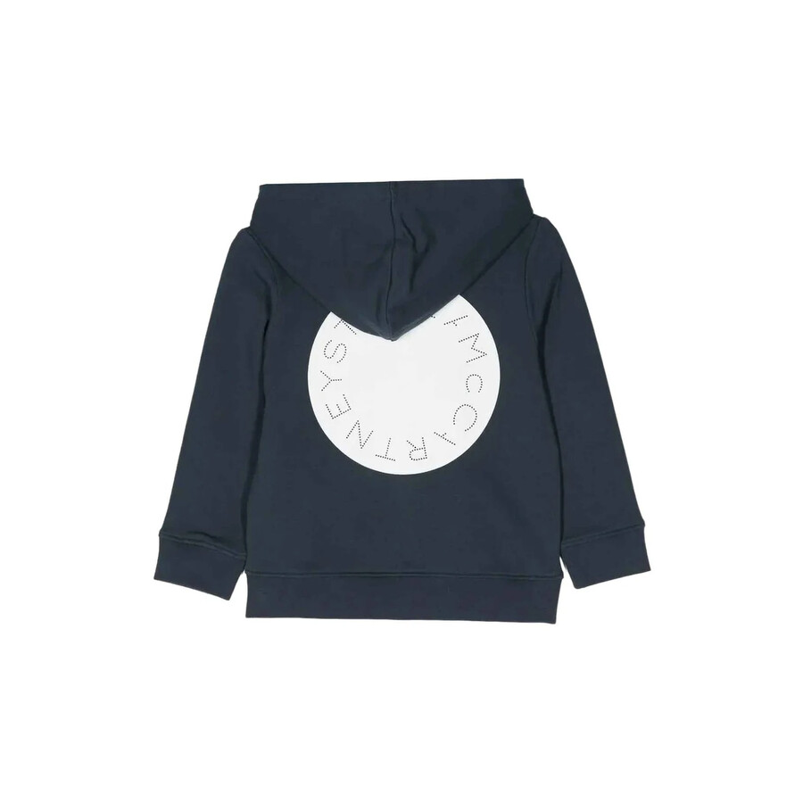Stella Mccartney Kids Logo Zip Hoodie In Blue