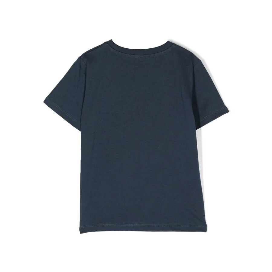 Stella Mccartney Kids Medallion Logo Disc Cotton T-shirt In Blue