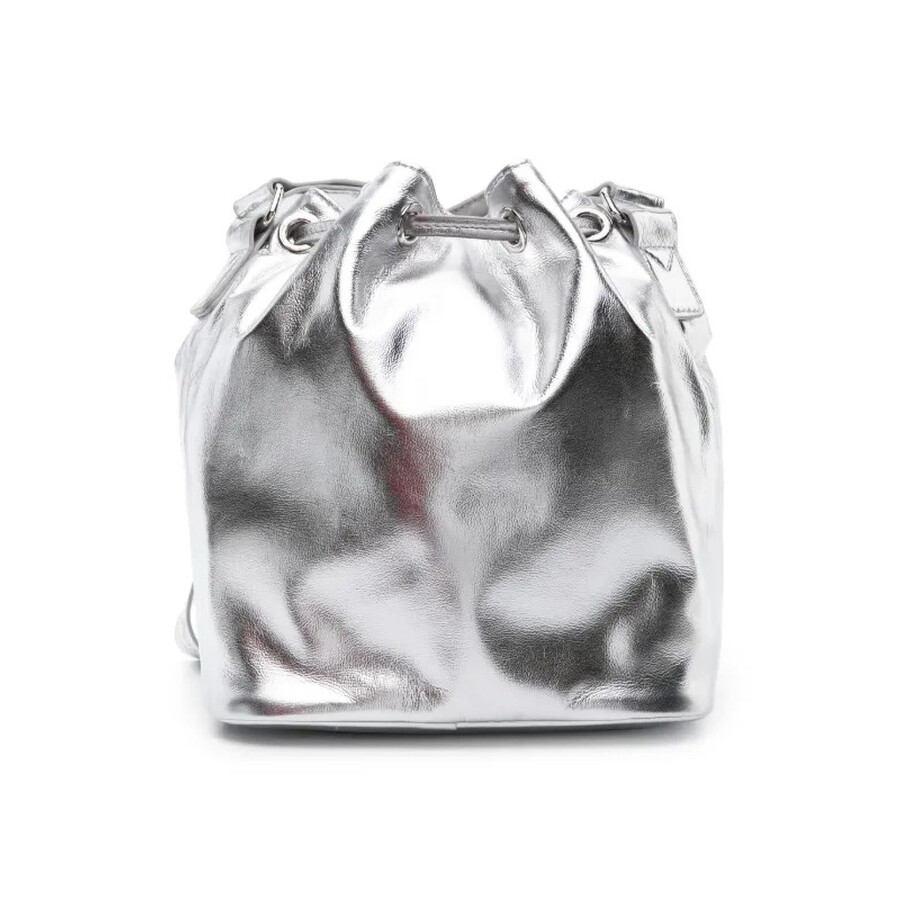Stella Mccartney Kids Star Laminated Bucket Bag In Silver