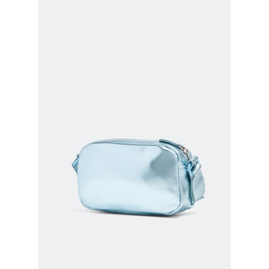 Stella Mccartney Kids Star Quilted Metallic Leather Crossbody Bag In Blue