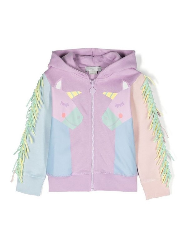 Unicorn Print Hooded Sweatshirt Pink main image 1