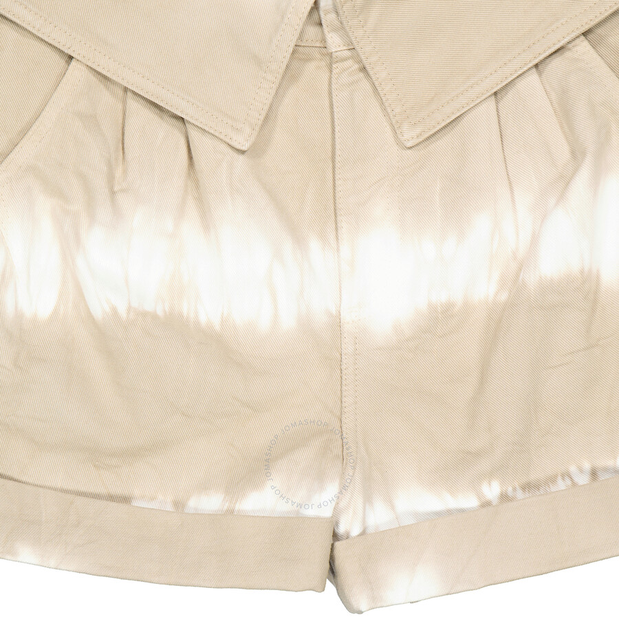 Stella Mccartney Ladies Bamboo Safari Tie-dye Denim Shorts In Beige