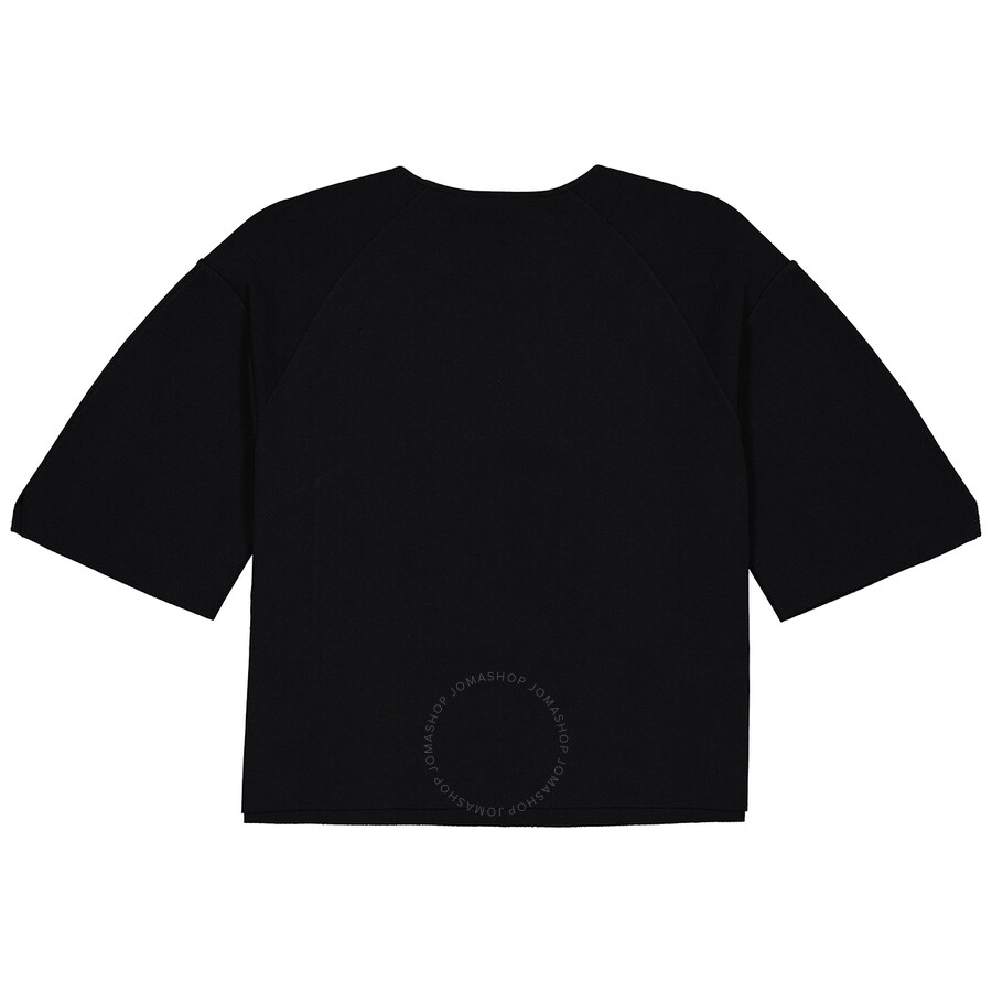 Stella Mccartney Ladies Black Piped Seam Cropped Top In Black