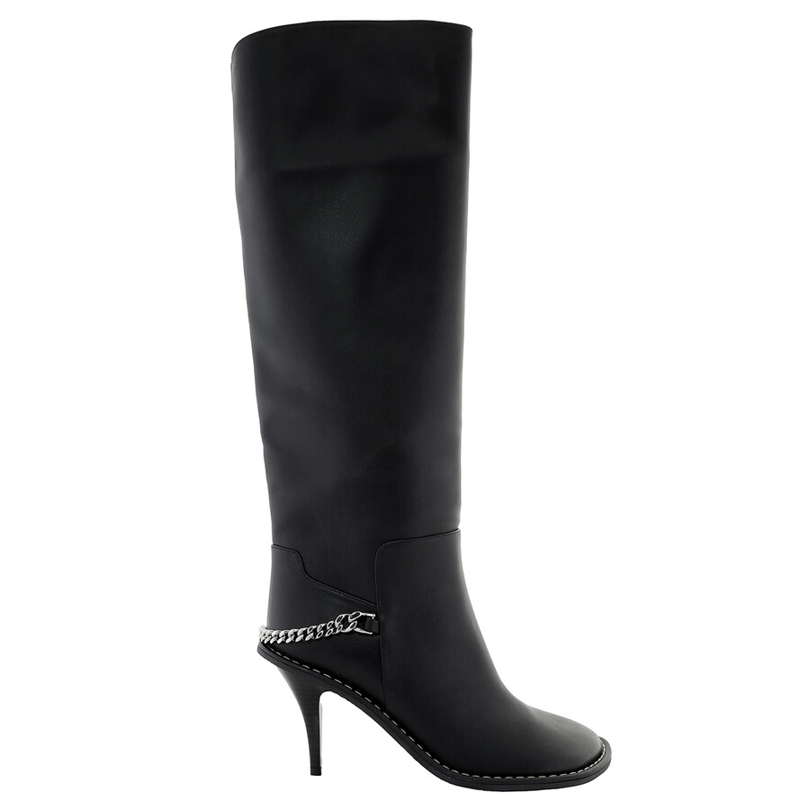Stella Mccartney Ryder 110mm Faux-leather Knee-high Boots In Black