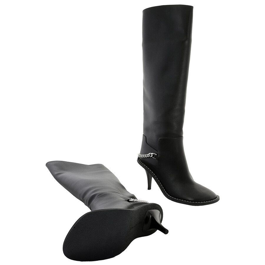 Stella Mccartney Ryder 110mm Faux-leather Knee-high Boots In Black