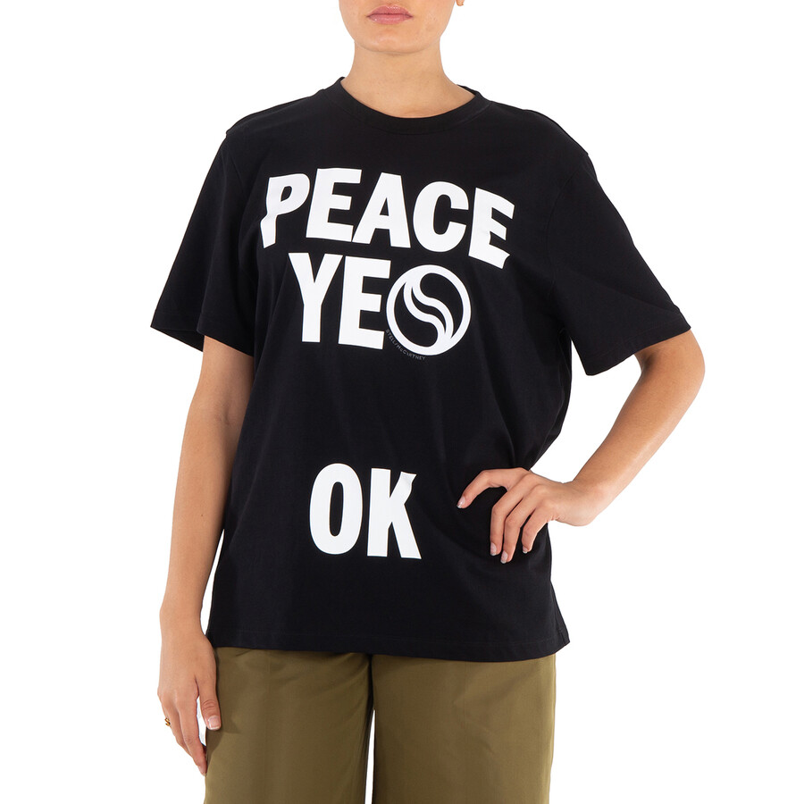 Tシャツ・カットソー STELLA MCCARTNEY Woman T-Shirt Black 6J01583SPY51 1000 Stella McCartney Ladies Black Slogan-Print Cotton T-Shirt