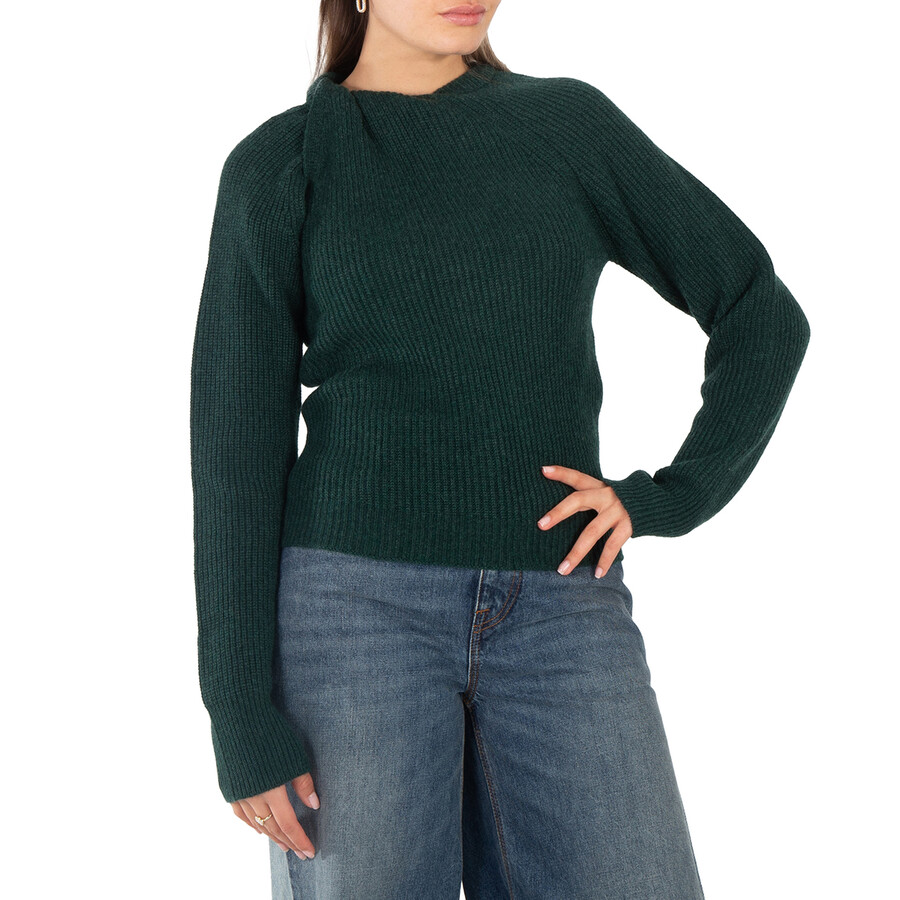 Ladies Forest Green Cashmere Knit Jumper