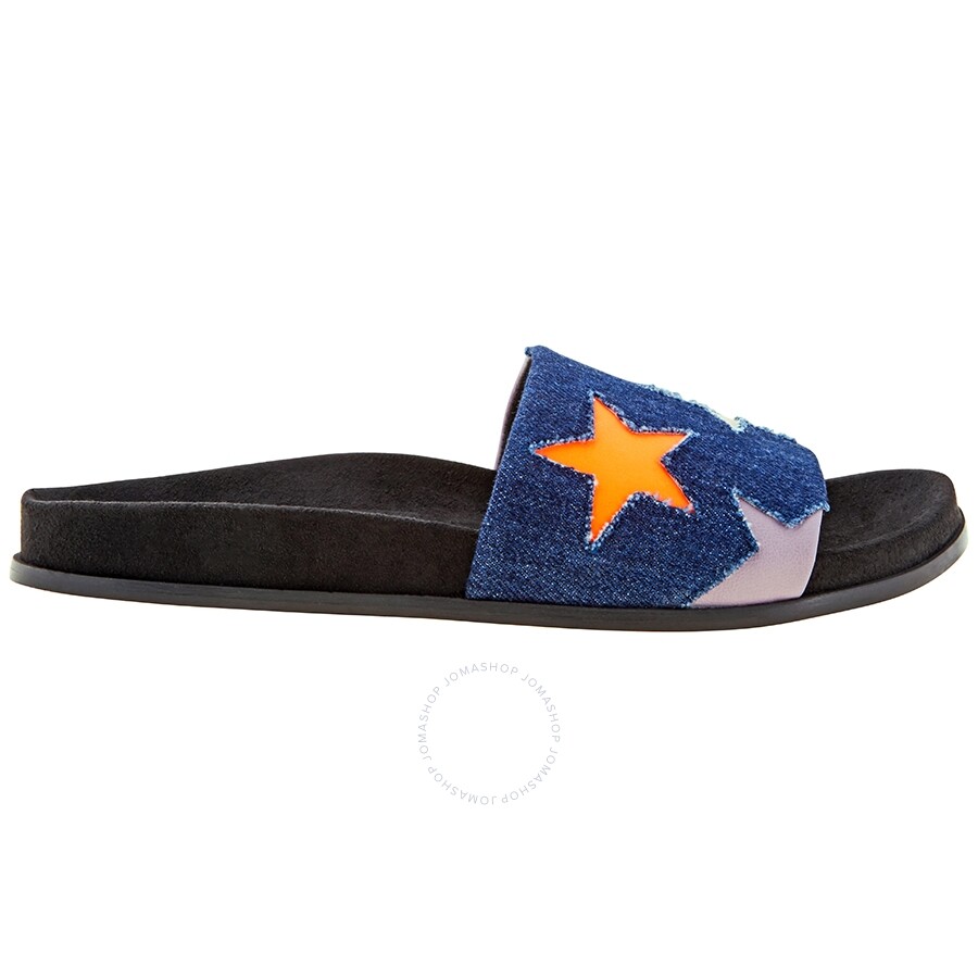 Shop Stella Mccartney Ladies Loafer Slides Denim Stars