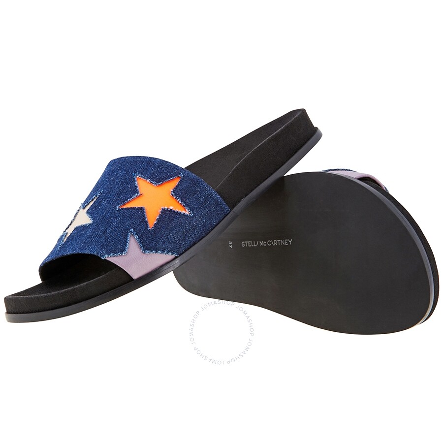 Stella Mccartney Ladies Loafer Slides Denim Stars In Denim