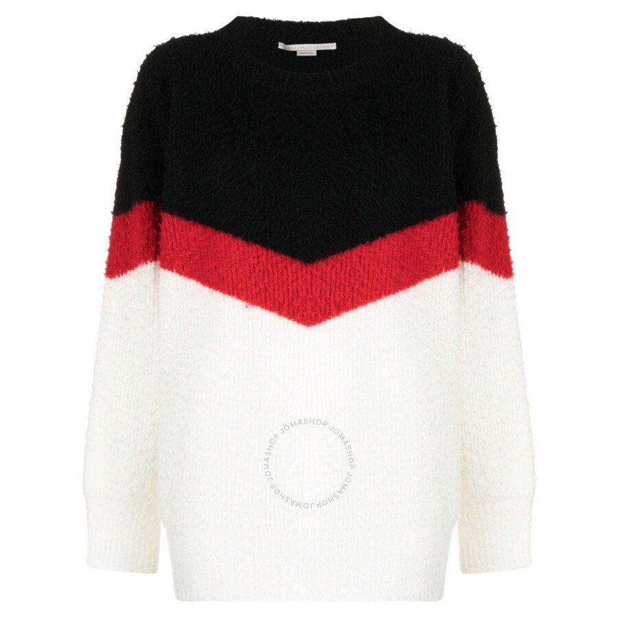 Stella Mccartney Crew Neck Wool Blend Pullover With Color Block Design