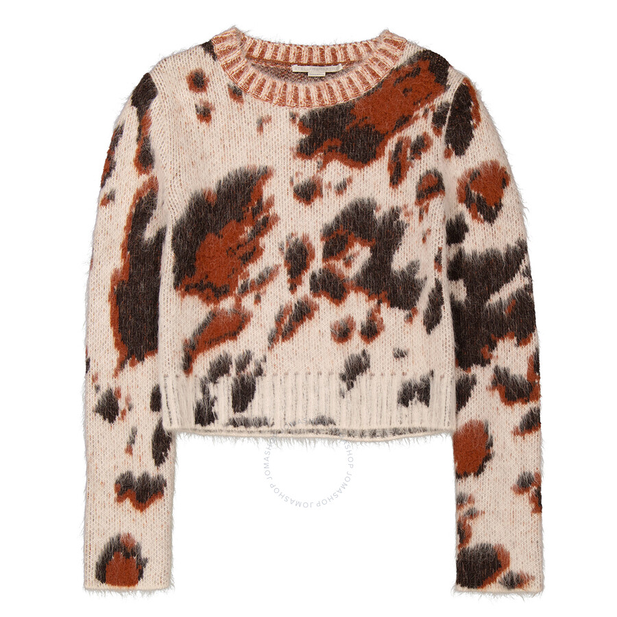 Stella Mccartney Ladies Multi Leopard-print Round-neck Jumper