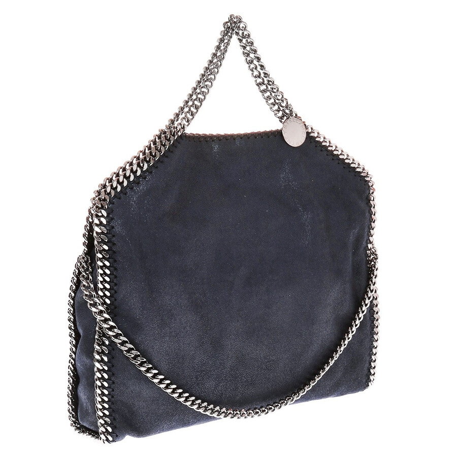 Stella Mccartney Ladies Navy Falabella Fold Over Chain Tote Bag In Blue