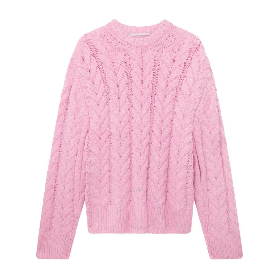 Stella Mccartney Light Pink Crewneck Oversize Sweater In Pink