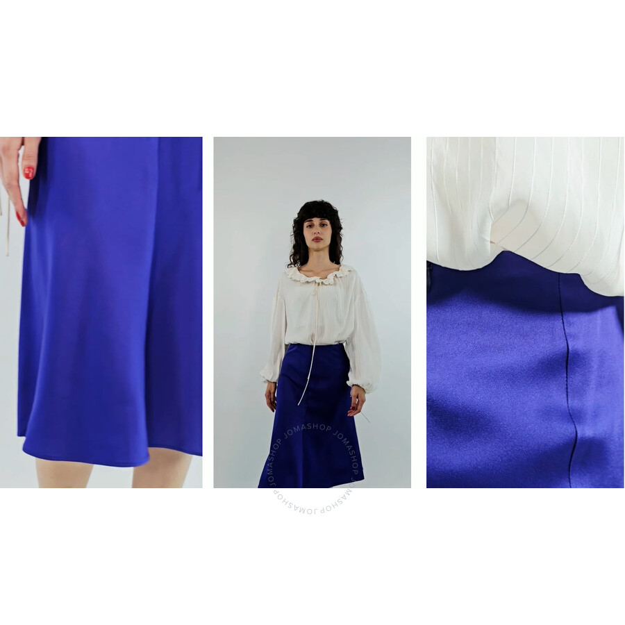 Stella McCartney Ladies Violet Double Satin Midi Slip Skirt
