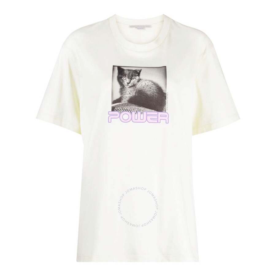 Stella Mccartney Ladies White Photograph-print Cotton T-shirt In White