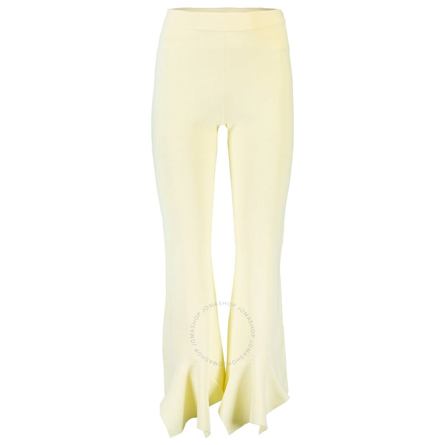 Stella Mccartney Ladies Yellow High Waist Flared Ruffled Pants In Yellow