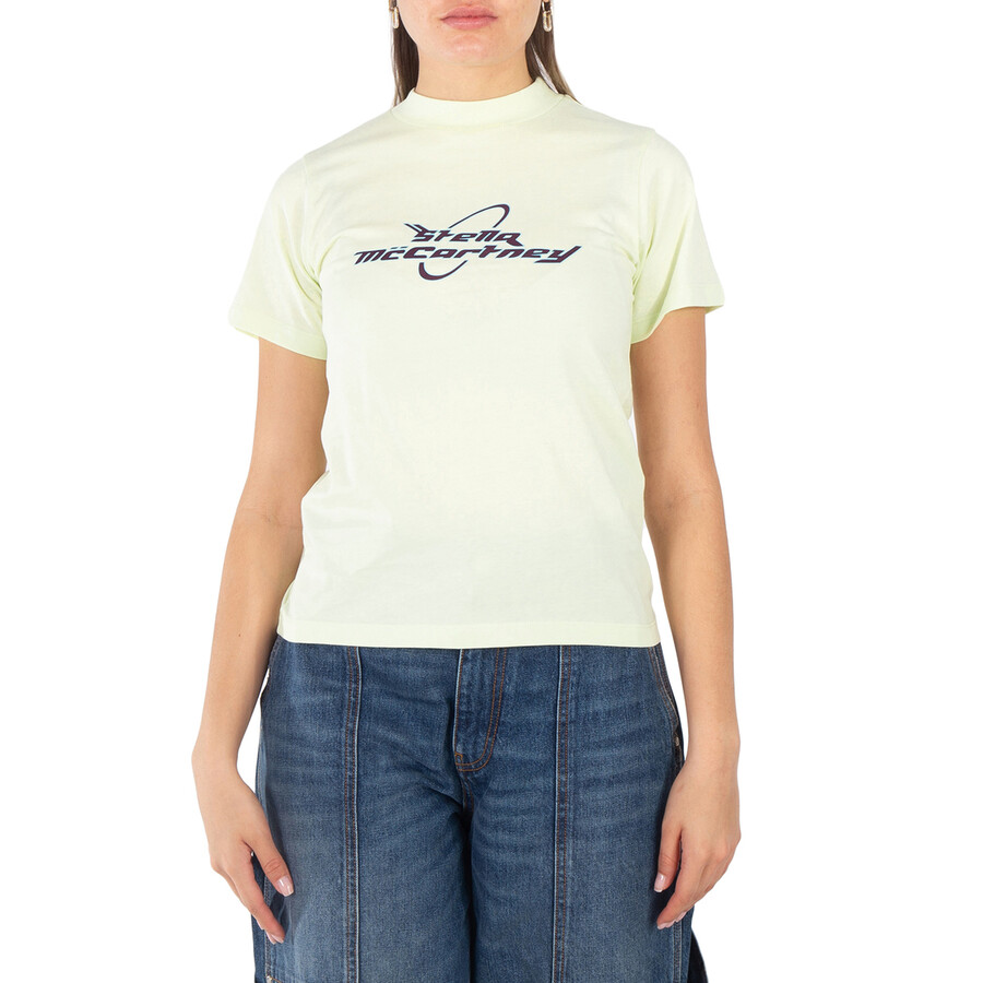 Ladies Yellow Logo-Print Short-Sleeve T-Shirt