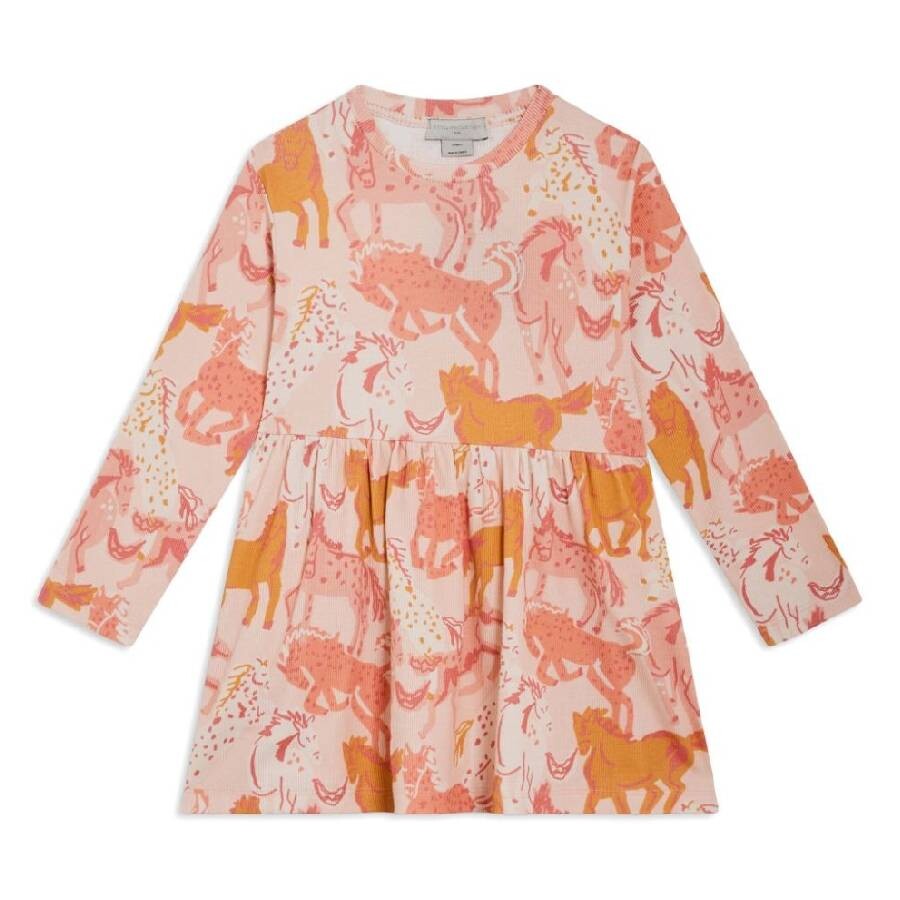 Stella Mccartney Horse Print Long-sleeve Dress
