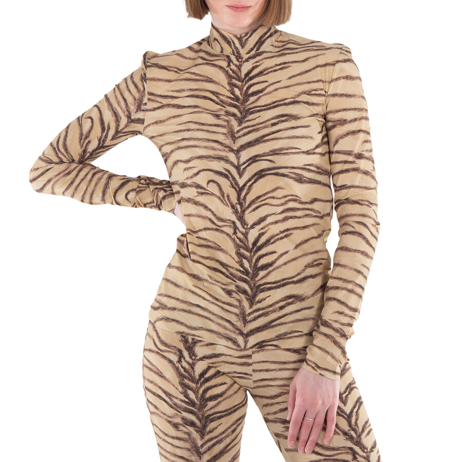 Long-Sleeved Tiger Printed Top