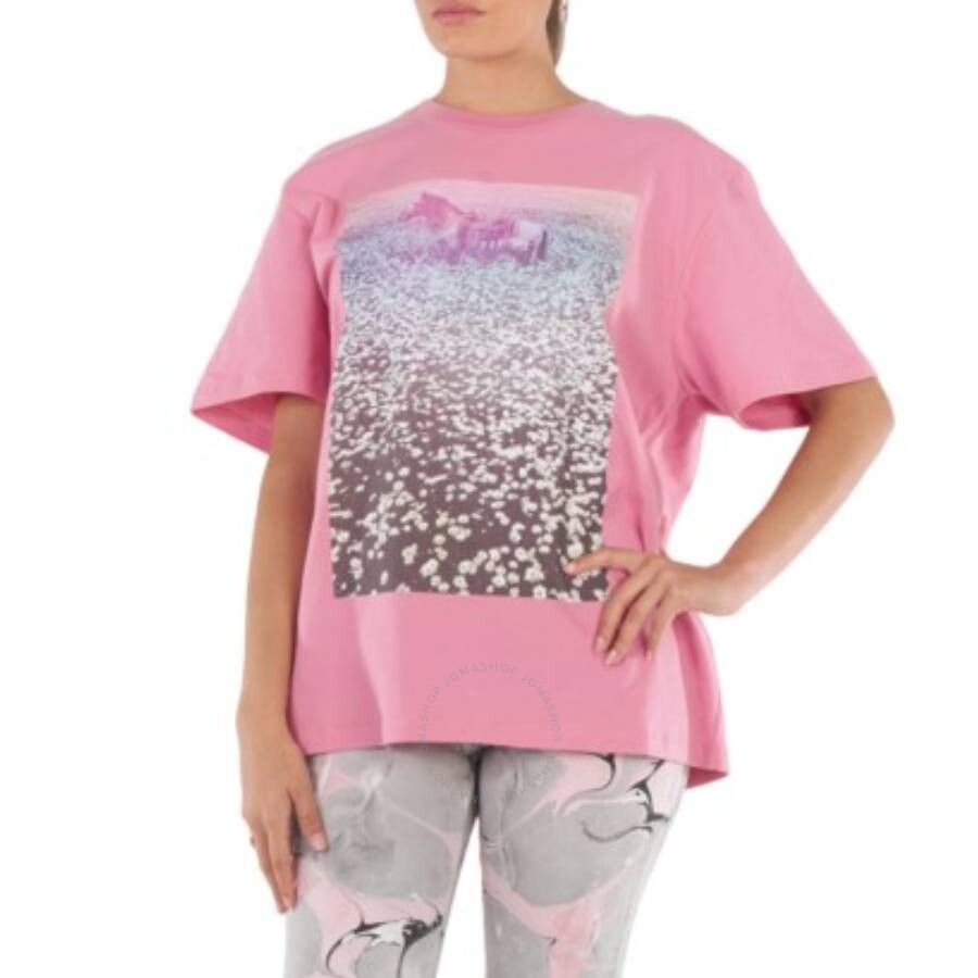 Stella Mccartney Lucky Spot Daisy Field Cotton T-shirt In Pink
