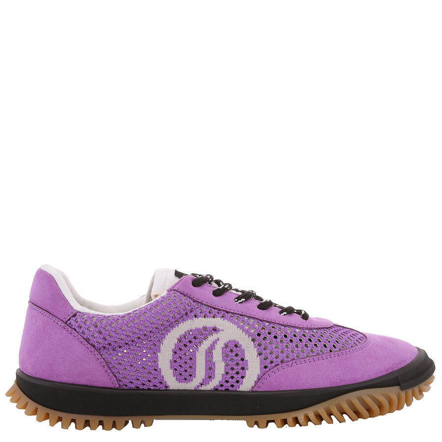 Stella Mccartney Mesh Paneled S-wave Low-top Sneakers In Purple