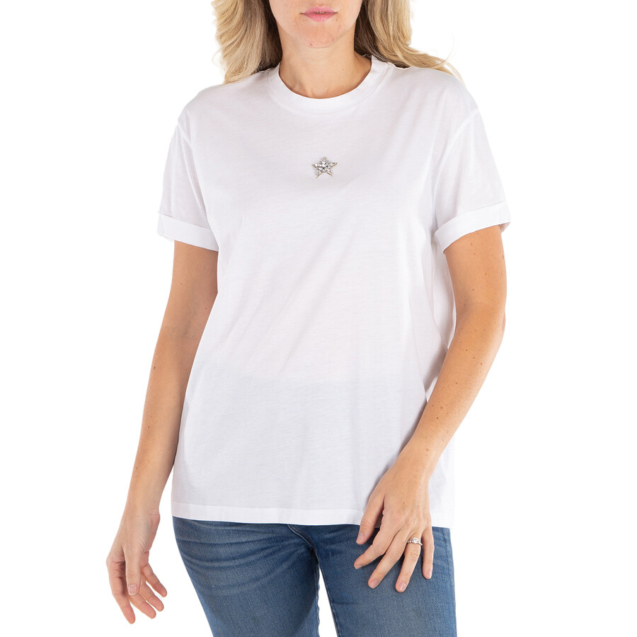 Stella McCartney Mini Star Crystal Embroidered T-Shirt