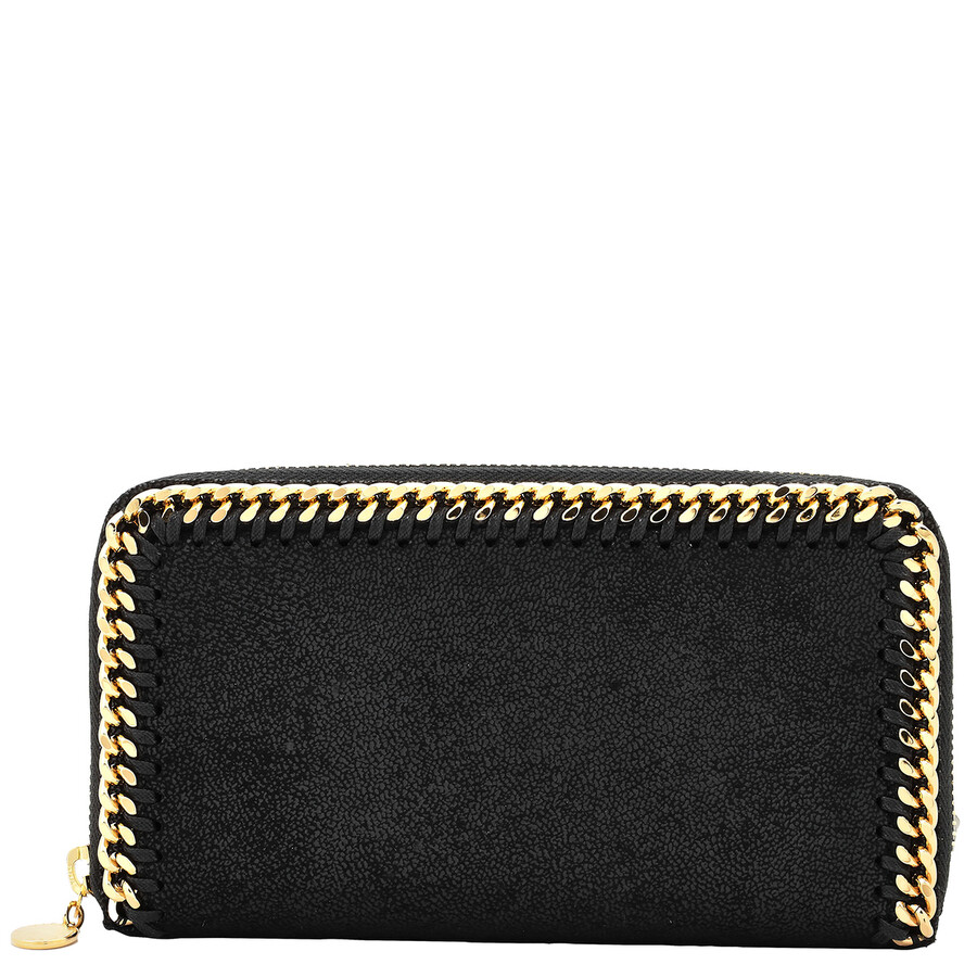Stella Mccartney Falabella Continental Wallet In Black