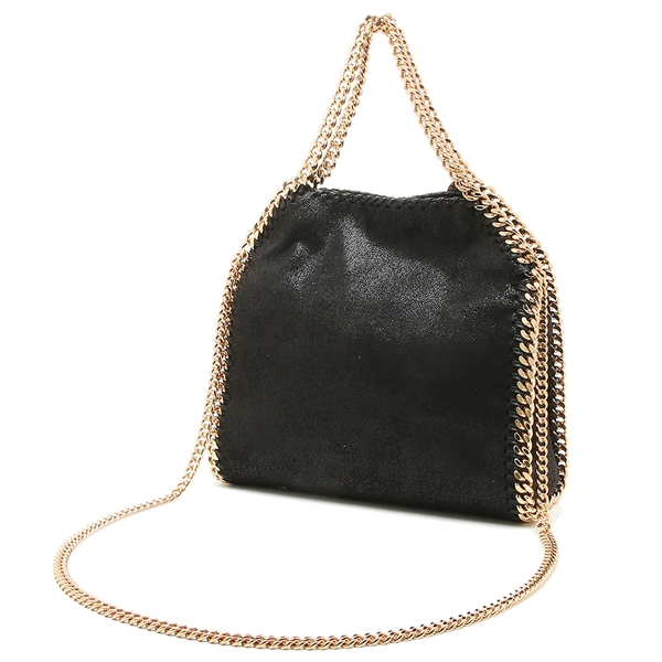 Stella Mccartney Falabella Mini Black Handbag With Handle And Chain Shoulder Strap In Eco Leather Woman In Black