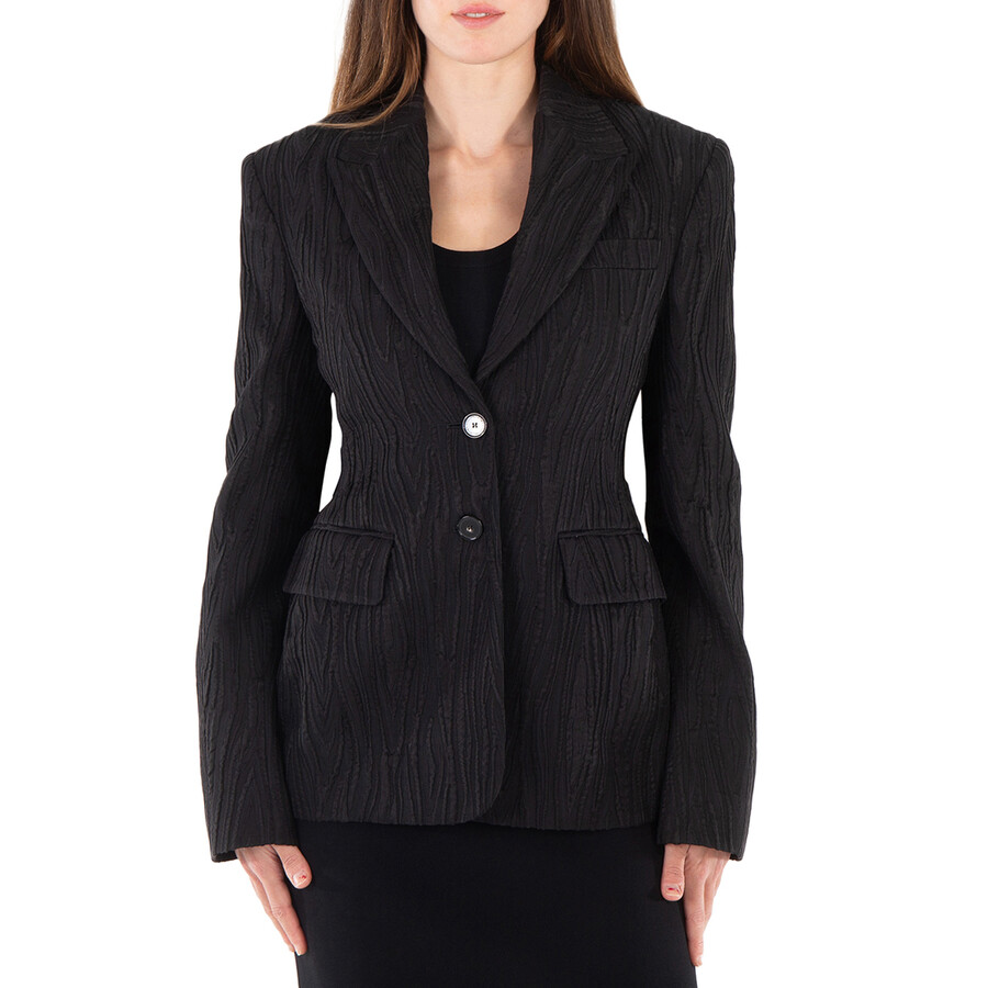 Tree Bark Jacquard Single-Breasted Blazer