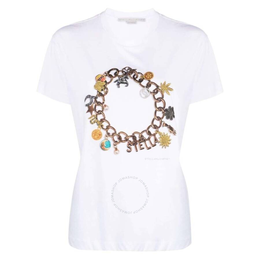 Stella Mccartney White Multicolour Cotton T-shirt In White