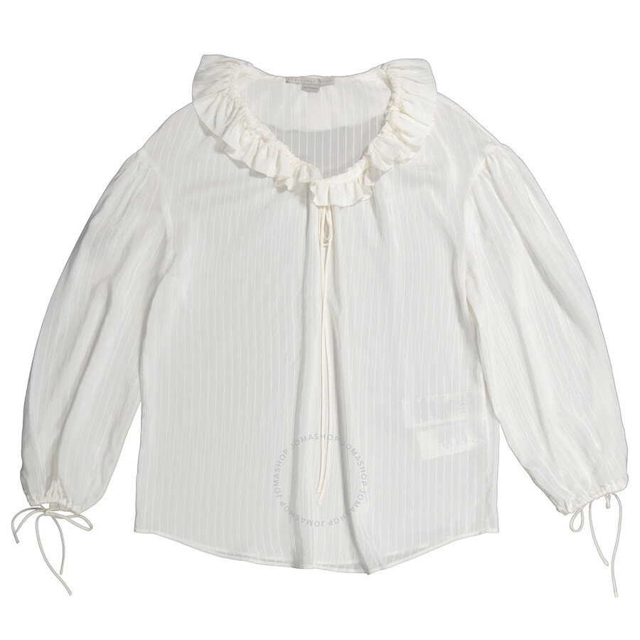 Shop Stella Mccartney White Pinstripe Blouse