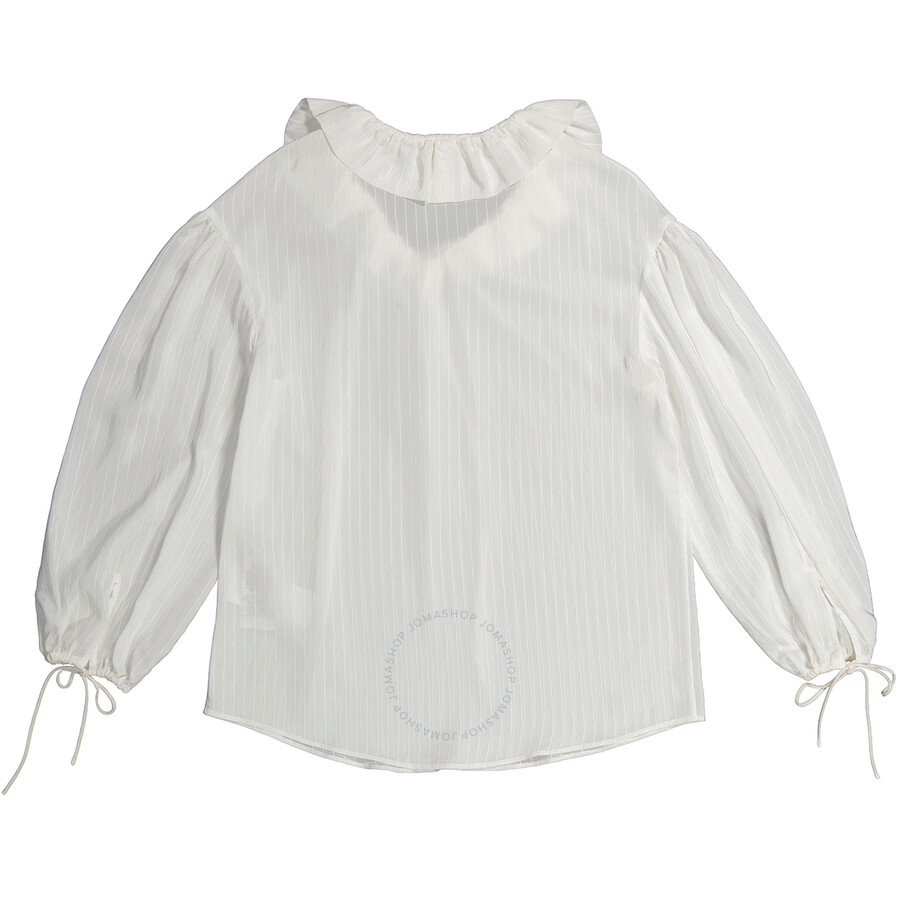 Shop Stella Mccartney White Pinstripe Blouse