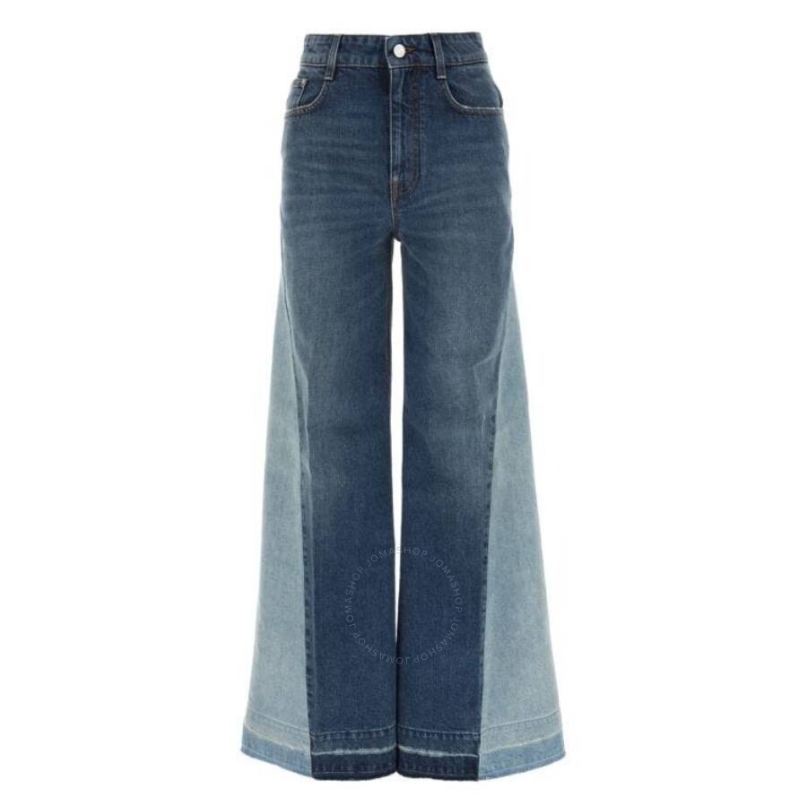Stella Mccartney Double Vintage Blue Tones Slim Leg Jeans In Blue